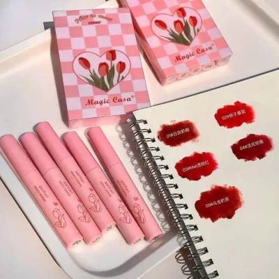 5 Pcs Magic Casa Pink Tulip Lipstick Set 